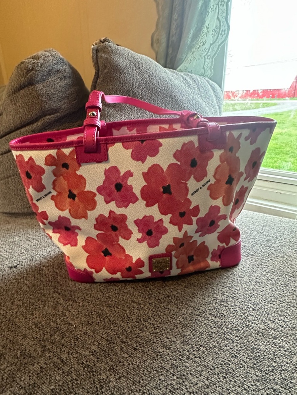 Dooney and Bourke Pink Floral Tote Bag